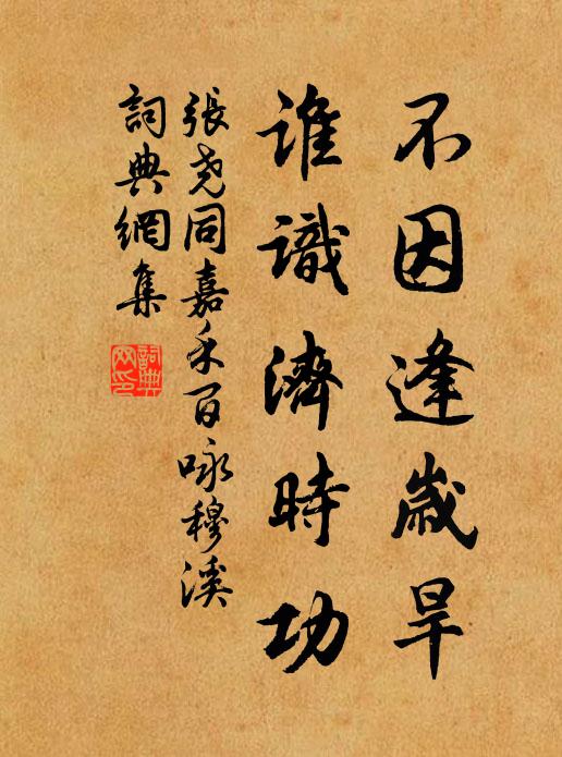 张尧同不因逢岁旱，谁识济时功书法作品欣赏