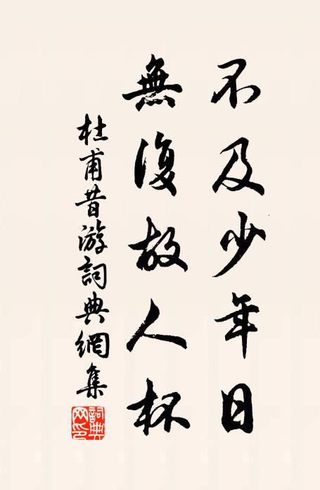 杜甫不及少年日，无复故人杯书法作品欣赏