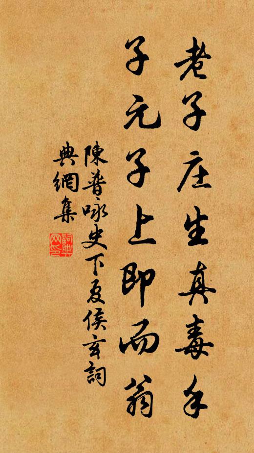 陈普老子庄生真毒手，子元子上即而翁书法作品欣赏