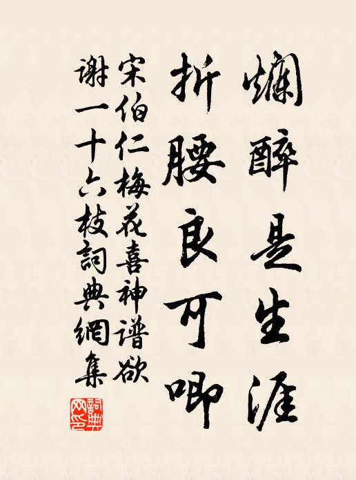 宋伯仁烂醉是生涯，折腰良可唧书法作品欣赏