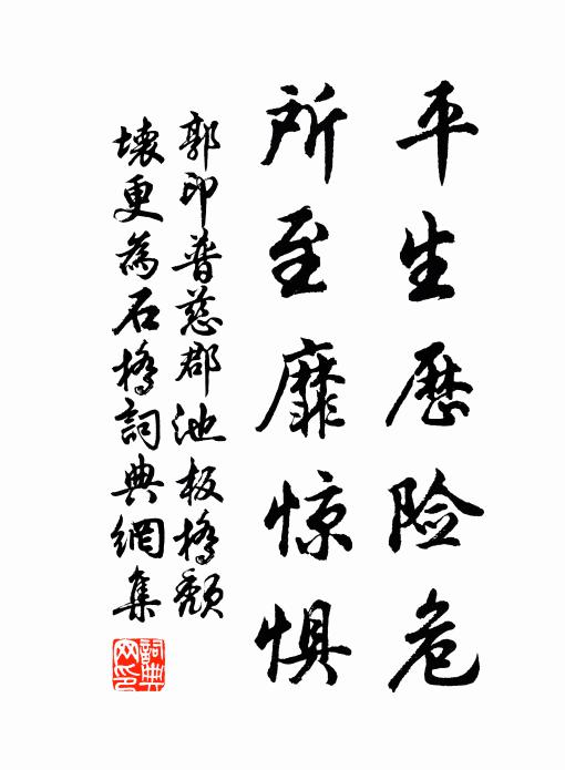 郭印平生历险危，所至靡惊惧书法作品欣赏