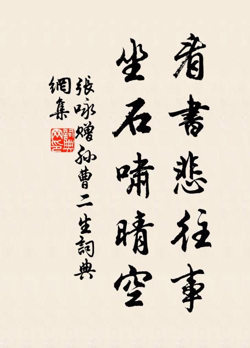 张咏看书悲往事，坐石啸晴空书法作品欣赏