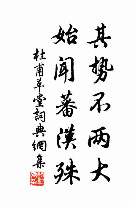 杜甫其势不两大,始闻蕃汉殊书法作品欣赏