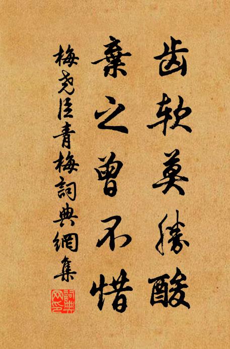梅尧臣齿软莫胜酸，弃之曾不惜书法作品欣赏