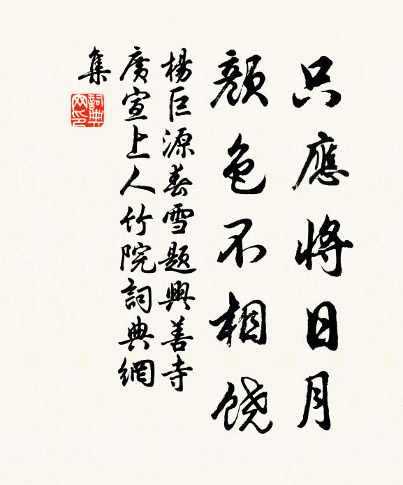 杨巨源只应将日月，颜色不相饶书法作品欣赏