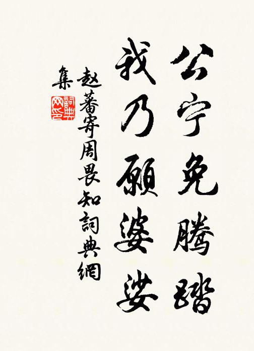 赵蕃公宁免腾踏，我乃愿婆娑书法作品欣赏