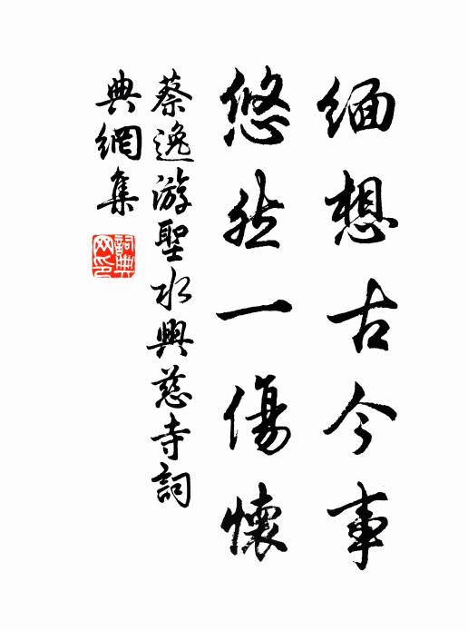 蔡逸缅想古今事，悠然一伤怀书法作品欣赏