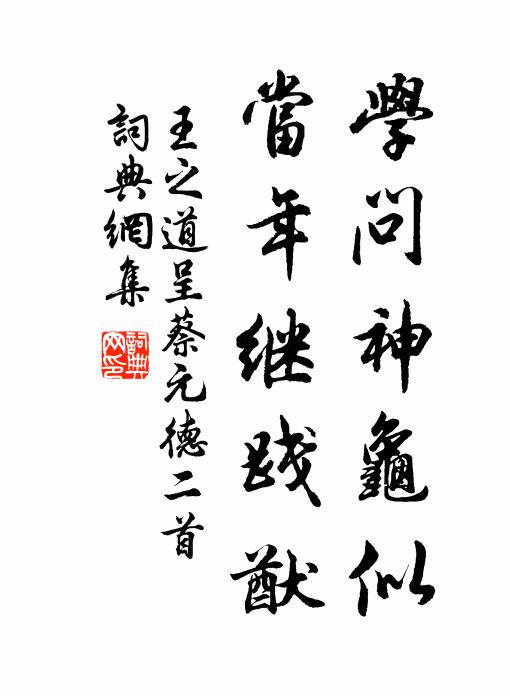 王之道学问神龟似，当年继践猷书法作品欣赏