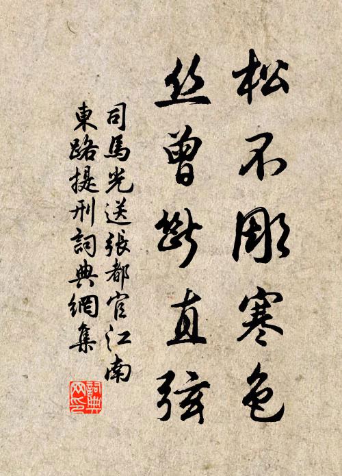 司马光松不彫寒色，丝曾断直弦书法作品欣赏