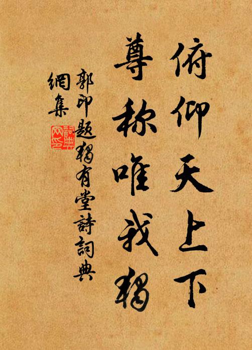 郭印俯仰天上下，尊称唯我独书法作品欣赏