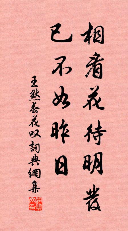 王默相看花待明发，已不如昨日书法作品欣赏
