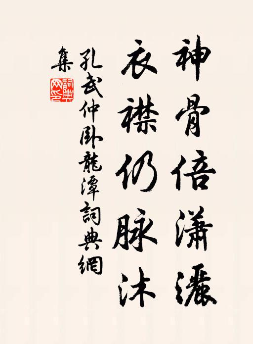 孔武仲神骨倍潇洒，衣襟仍脉沐书法作品欣赏