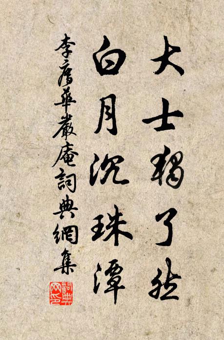 李廌大士独了然，白月沉珠潭书法作品欣赏