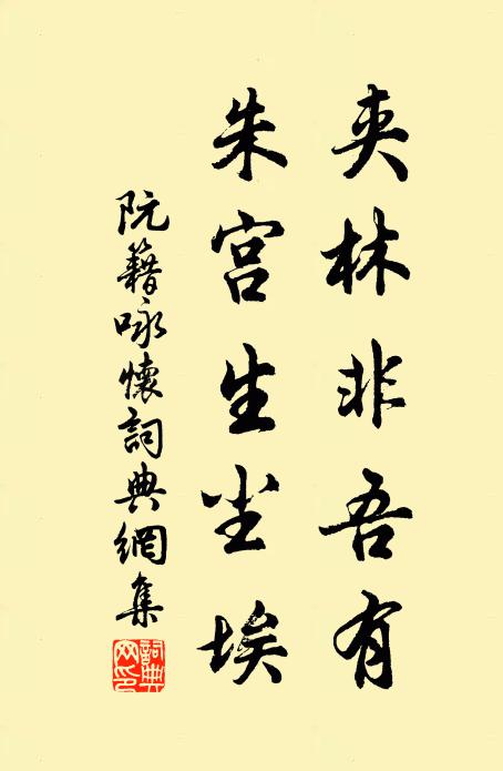 阮籍夹林非吾有，朱宫生尘埃书法作品欣赏