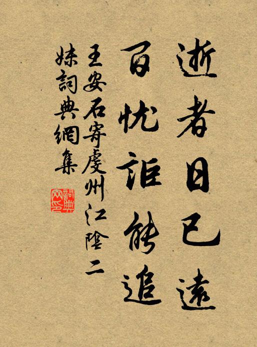 王安石逝者日已远，百忧讵能追书法作品欣赏