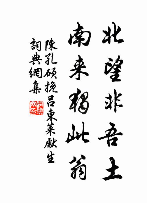 陈孔硕北望非吾土，南来独此翁书法作品欣赏