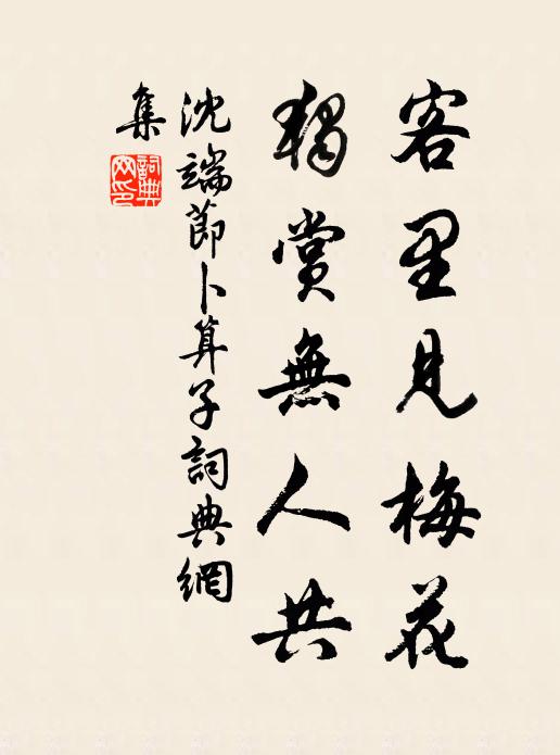 沈端节客里见梅花，独赏无人共书法作品欣赏