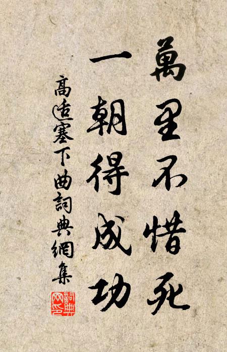 高适万里不惜死，一朝得成功。书法作品欣赏