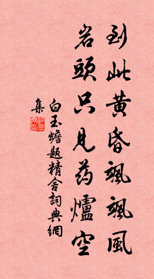 白玉蟾到此黄昏飒飒风，岩头只见药炉空书法作品欣赏