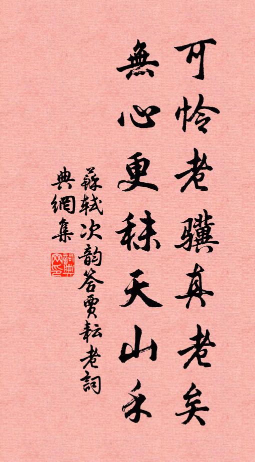 苏轼可怜老骥真老矣，无心更秣天山禾书法作品欣赏