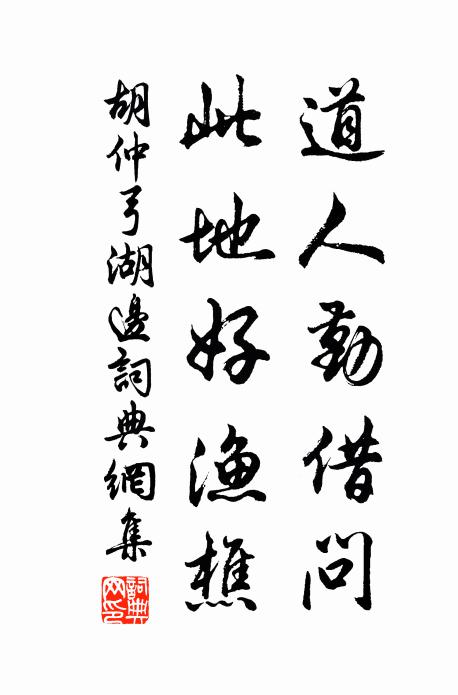 胡仲弓道人勤借问，此地好渔樵书法作品欣赏
