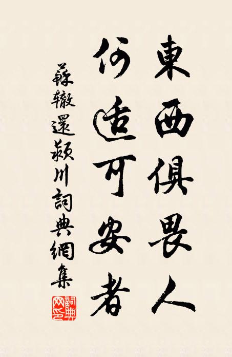 苏辙东西俱畏人，何适可安者书法作品欣赏