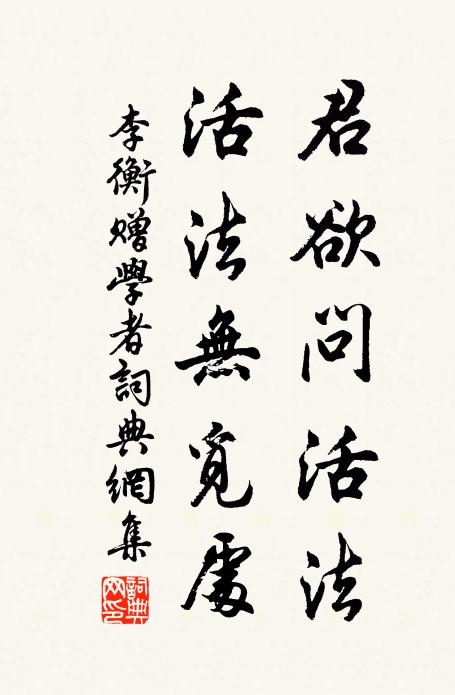 李衡君欲问活法，活法无觅处书法作品欣赏