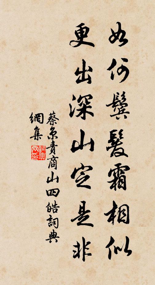 蔡京如何鬓发霜相似，更出深山定是非书法作品欣赏