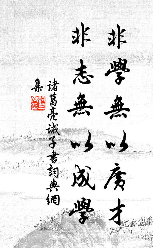 诸葛亮非学无以广才,非志无以成学。书法作品欣赏