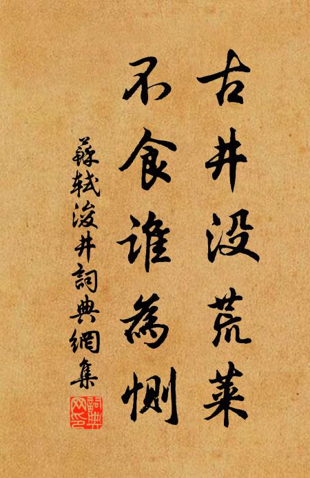 苏轼古井没荒莱，不食谁为恻书法作品欣赏