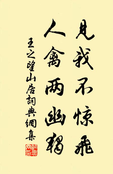 王之望见我不惊飞，人禽两幽独书法作品欣赏