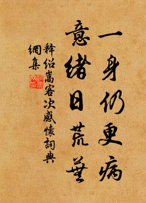释绍嵩一身仍更病，意绪日荒芜书法作品欣赏