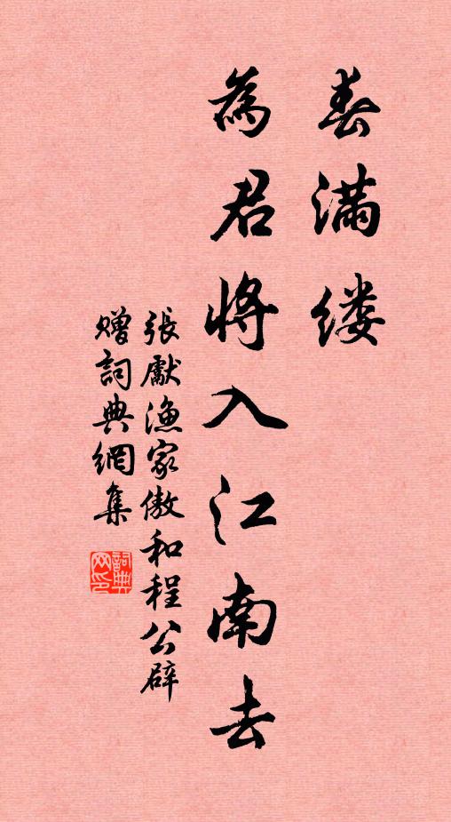张先春满缕，为君将入江南去书法作品欣赏