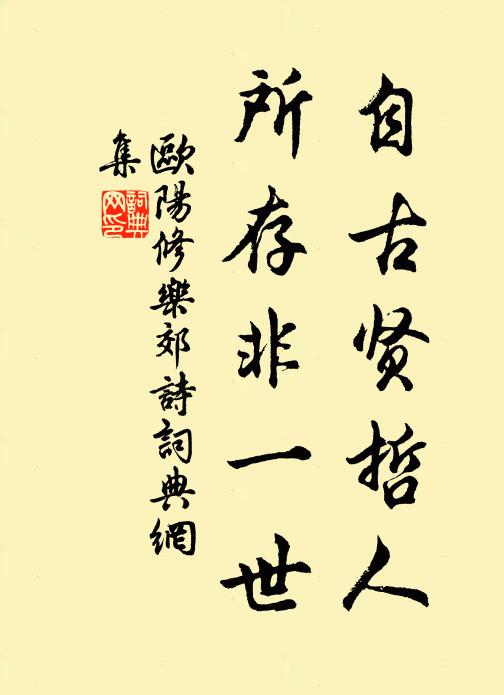 欧阳修自古贤哲人，所存非一世书法作品欣赏