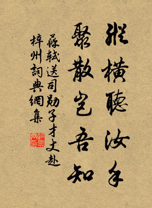 苏轼纵横听汝手,聚散岂吾知书法作品欣赏