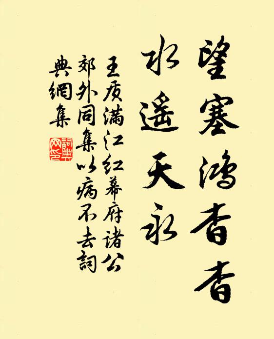 王质望塞鸿杳杳，水遥天永书法作品欣赏