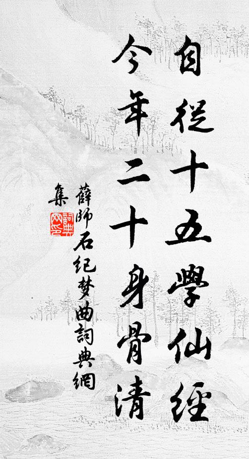 薛师石自从十五学仙经，今年二十身骨清书法作品欣赏