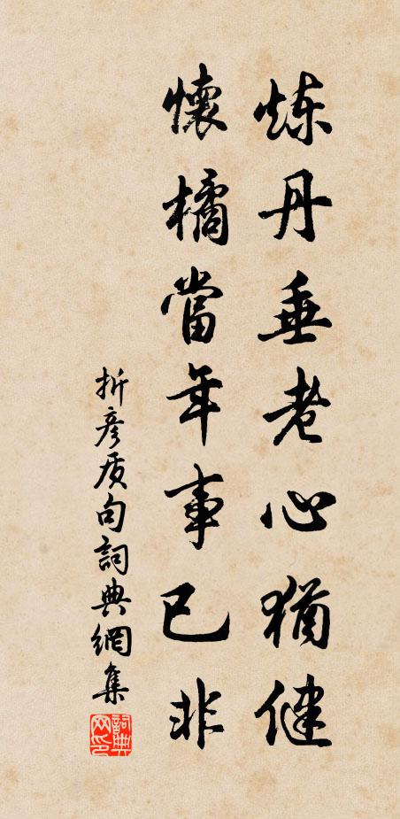 折彦质炼丹垂老心犹健，怀橘当年事已非。书法作品欣赏