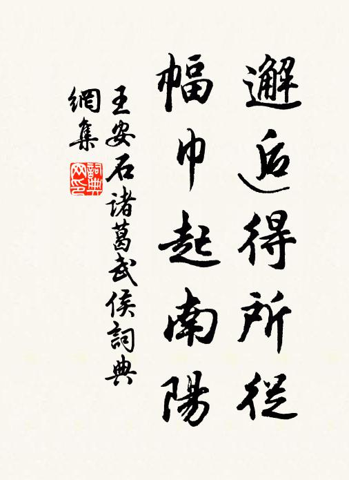 王安石邂逅得所从，幅巾起南阳书法作品欣赏