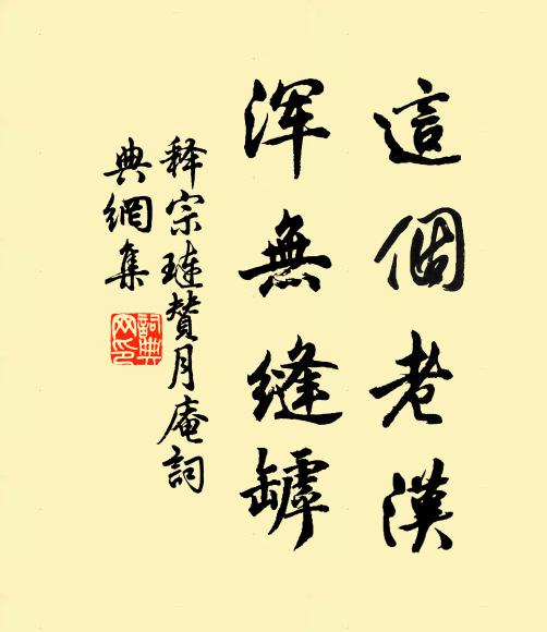 释宗琏这个老汉，浑无缝罅书法作品欣赏