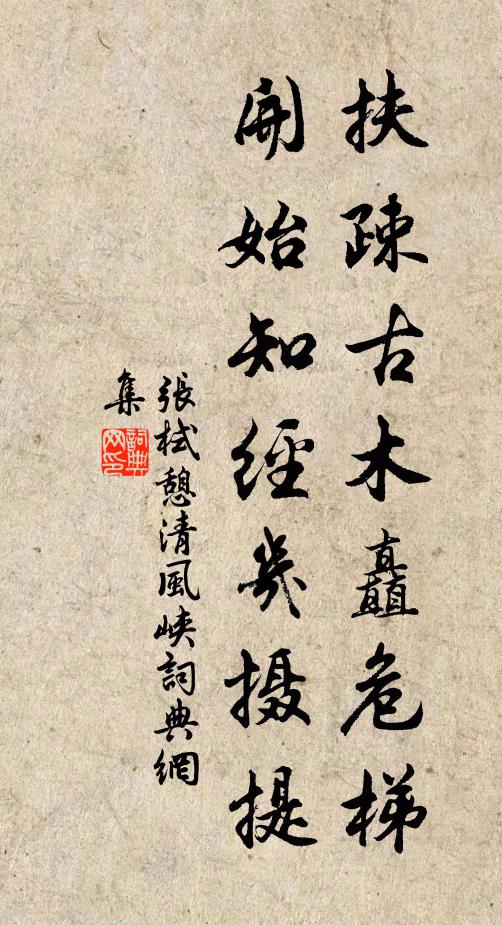 张栻扶疎古木矗危梯，开始知经几摄提书法作品欣赏