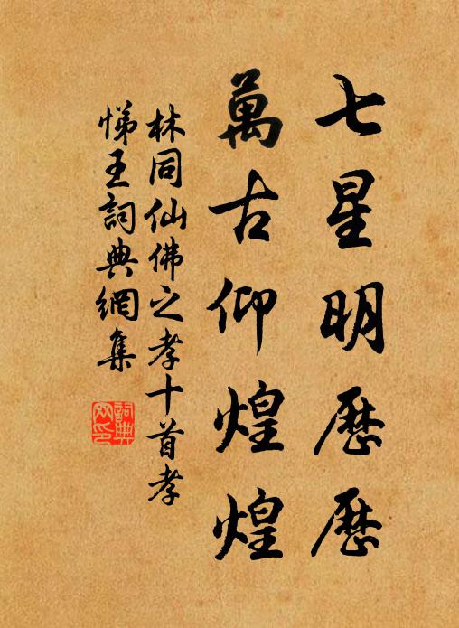 林同七星明历历，万古仰煌煌书法作品欣赏