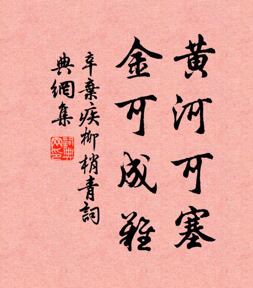 辛弃疾黄河可塞，金可成难书法作品欣赏