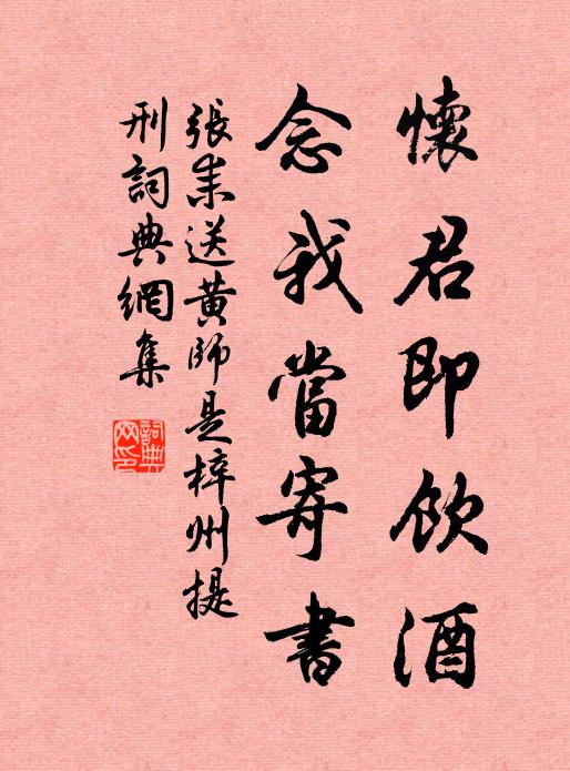 张耒怀君即饮酒，念我当寄书书法作品欣赏