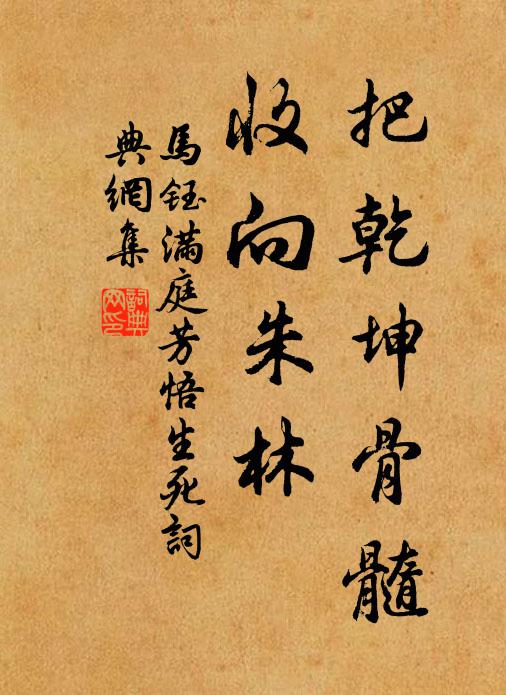 马钰把乾坤骨髓，收向朱林书法作品欣赏