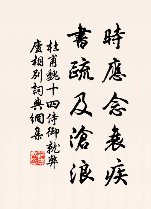 杜甫时应念衰疾，书疏及沧浪书法作品欣赏