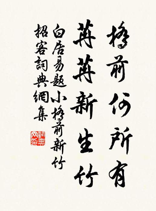 白居易桥前何所有，苒苒新生竹书法作品欣赏