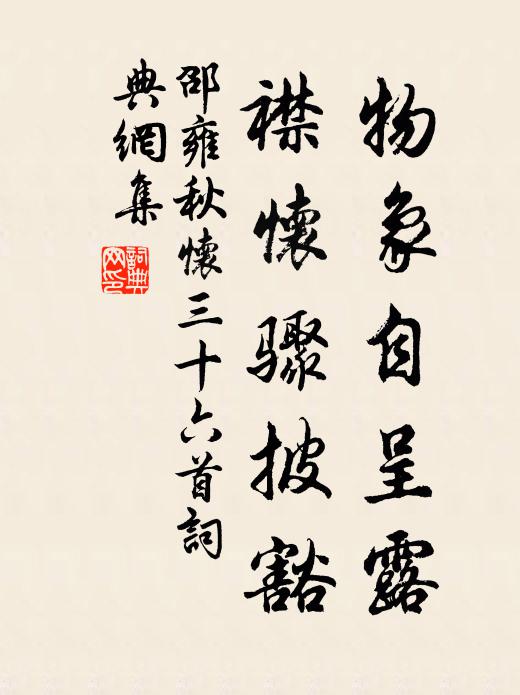 邵雍物象自呈露，襟怀骤披豁书法作品欣赏
