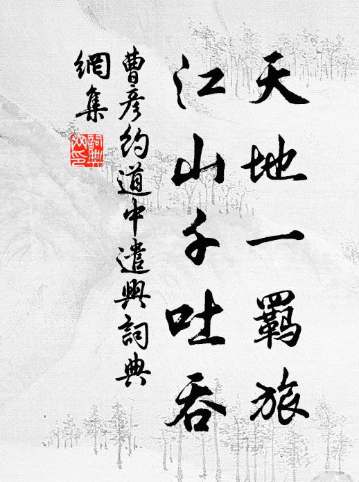 曹彦约天地一羁旅，江山千吐吞书法作品欣赏