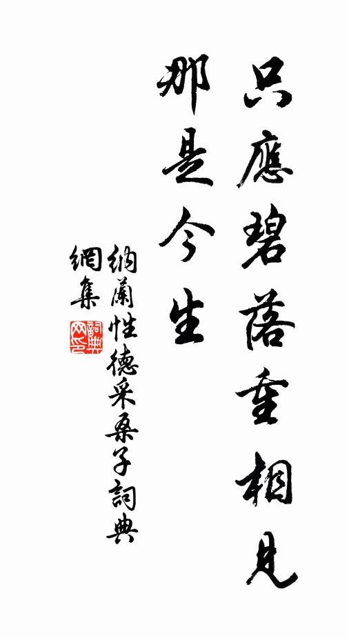 纳兰性德只应碧落重相见，那是今生书法作品欣赏